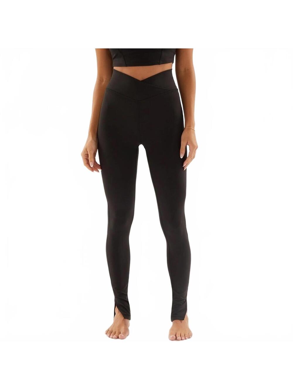PacSun 1980 PAC WHISPER Active Side Slit Crossover Yoga Pants Black NWT XS